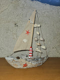 Wooden Shell Sailing Boat Decor
