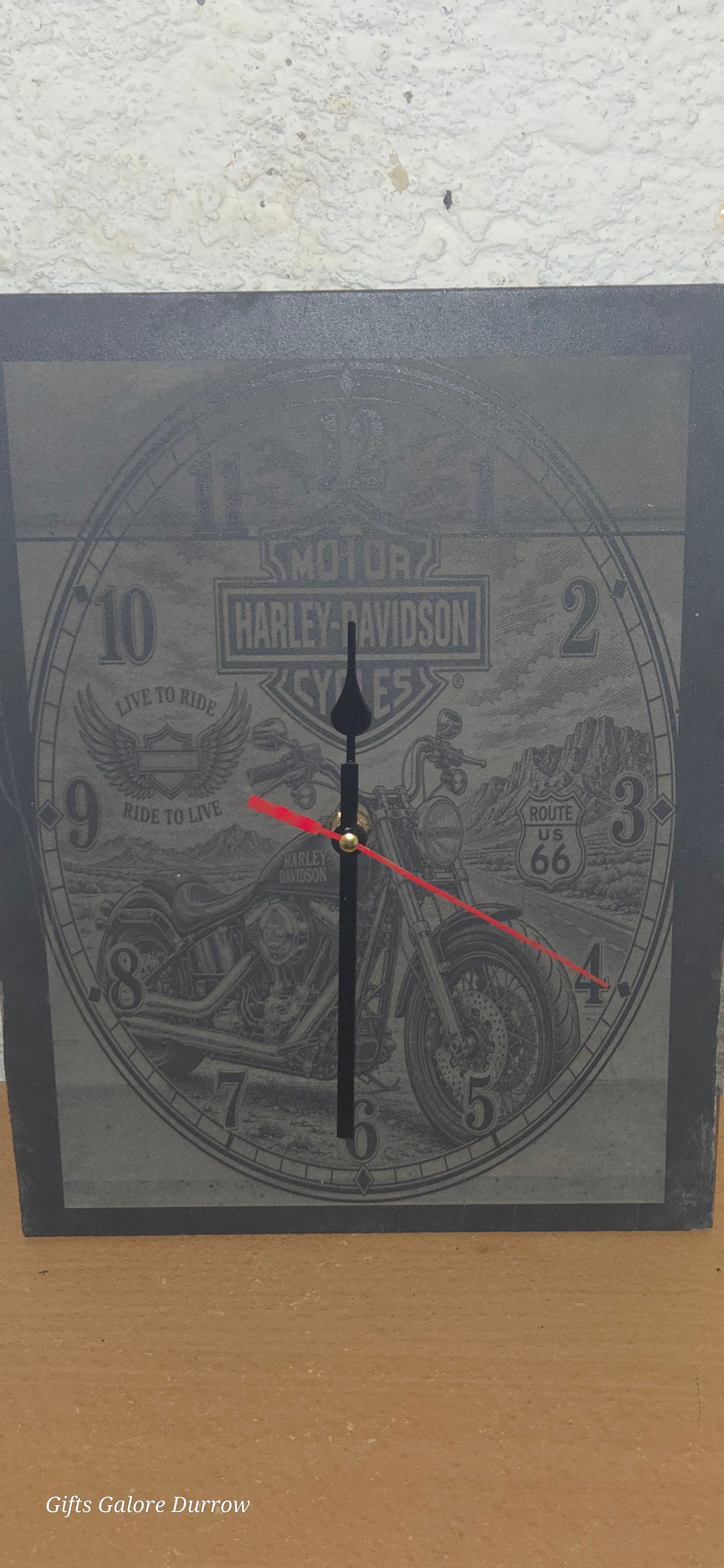Harley Davidson Clock on Slate