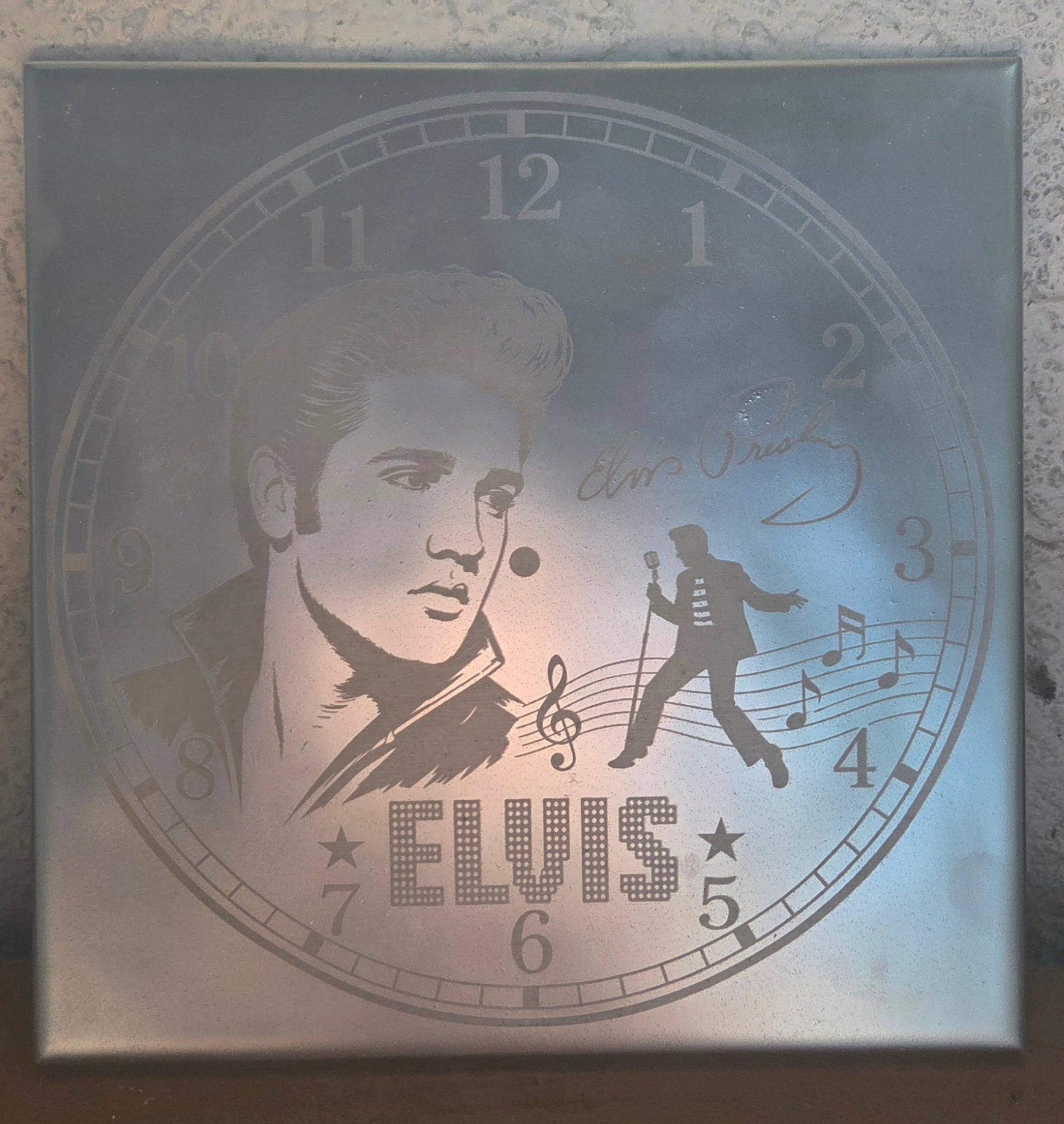 Elegant Elvis Frosted Mirror Artwork – Classic Vintage Style