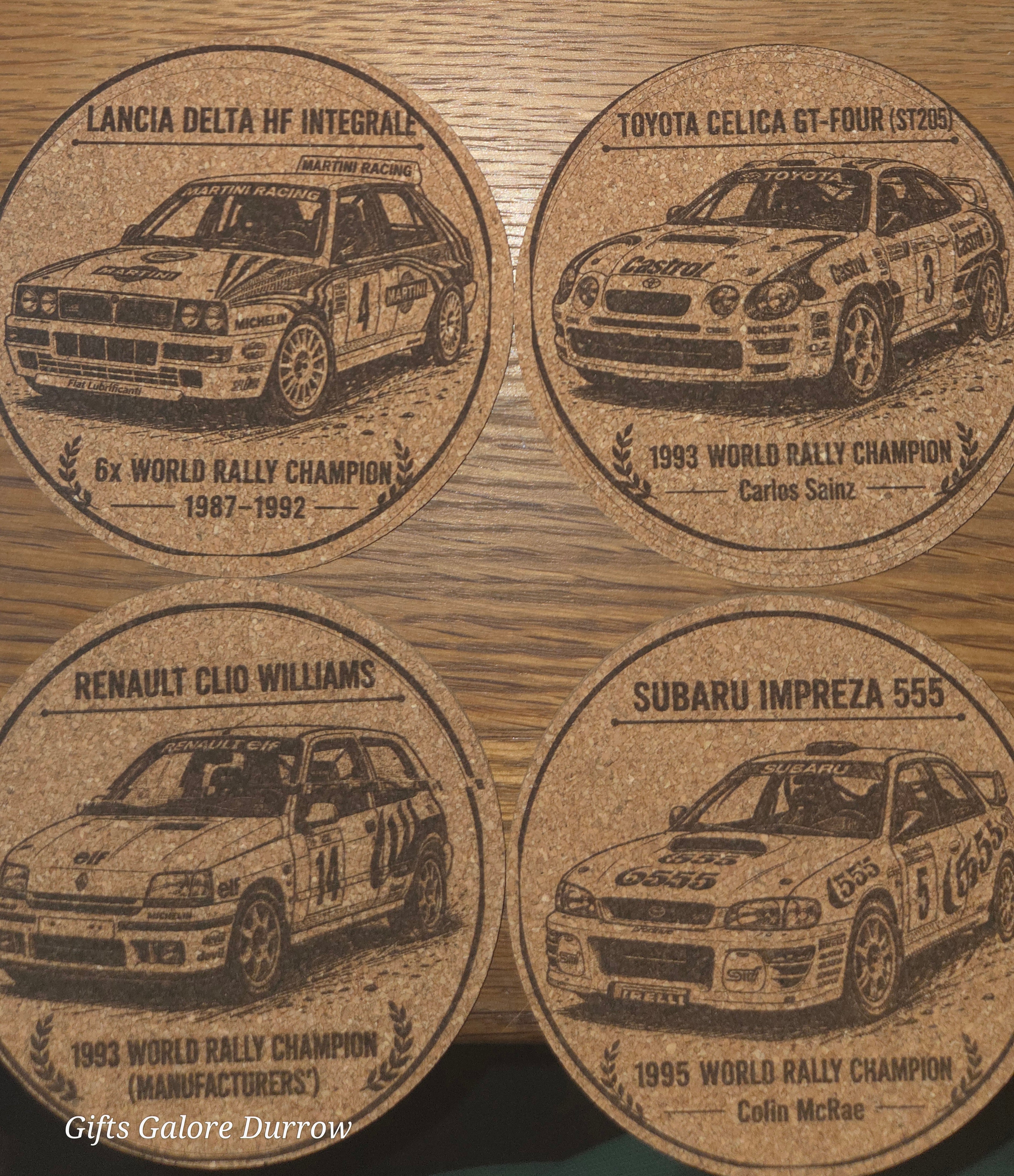 Classic World Rally Championship Cork Coaster Set