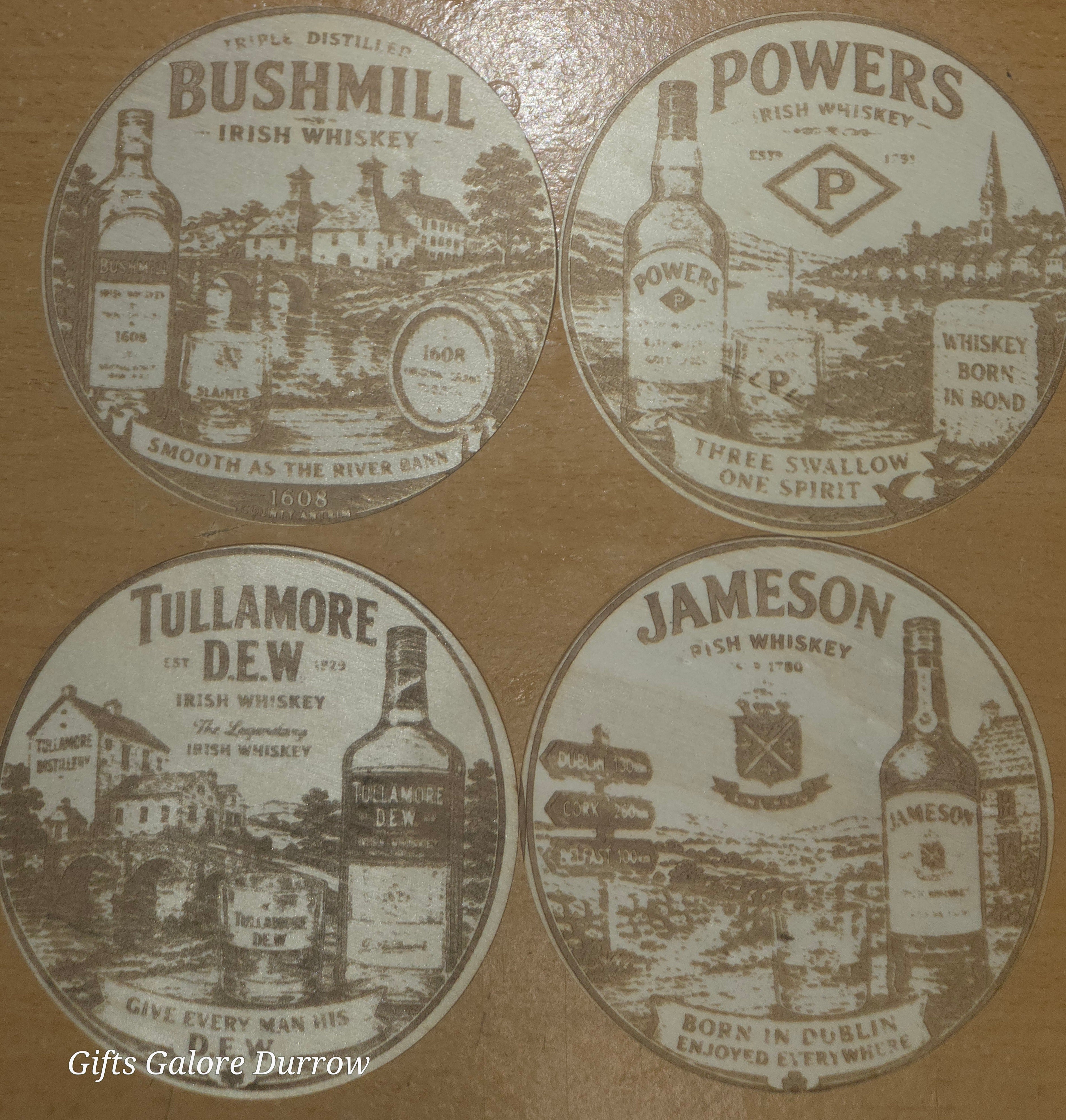 Premium Irish Whiskey Coaster Set