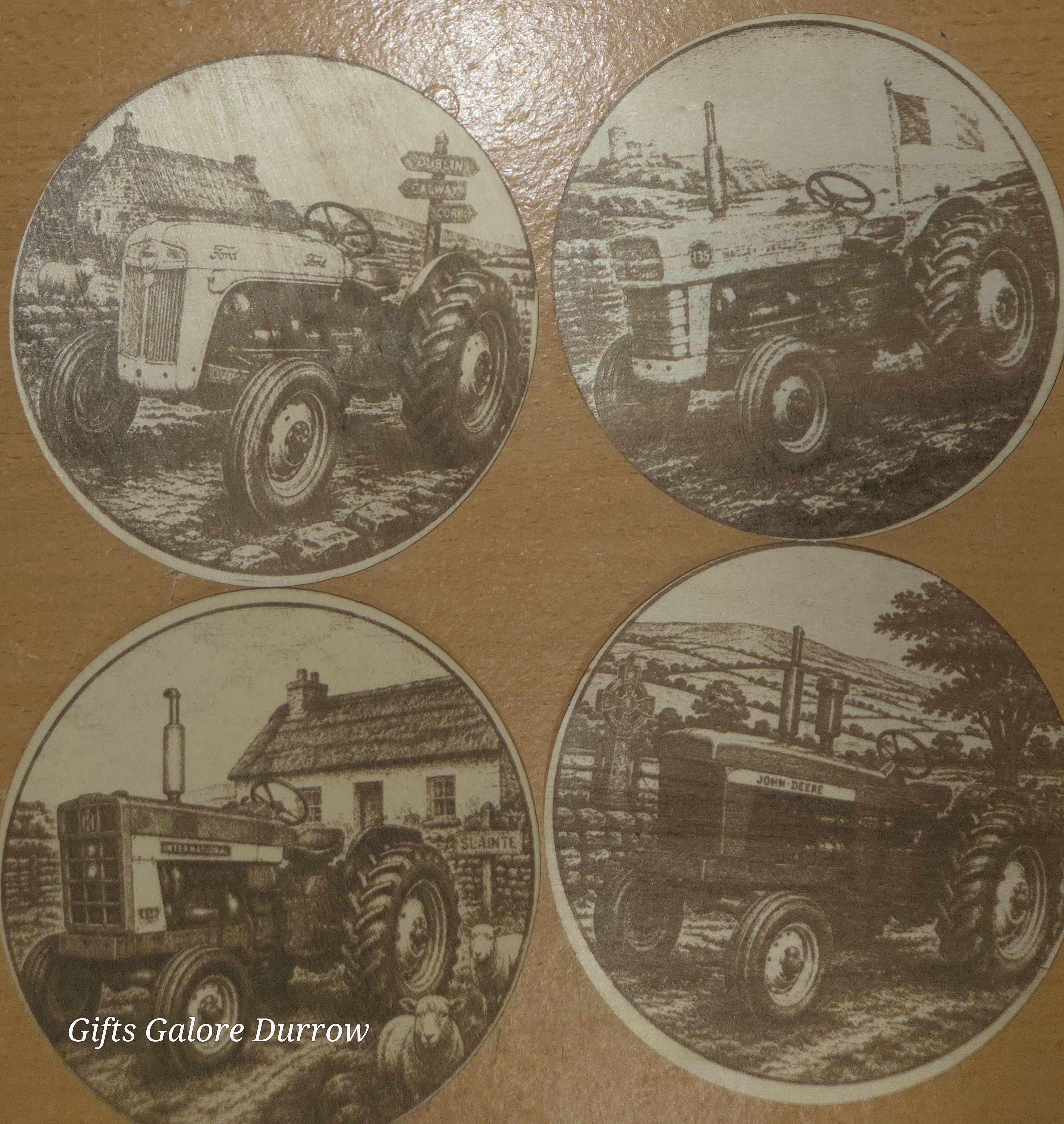 Vintage Tractor Coaster Set