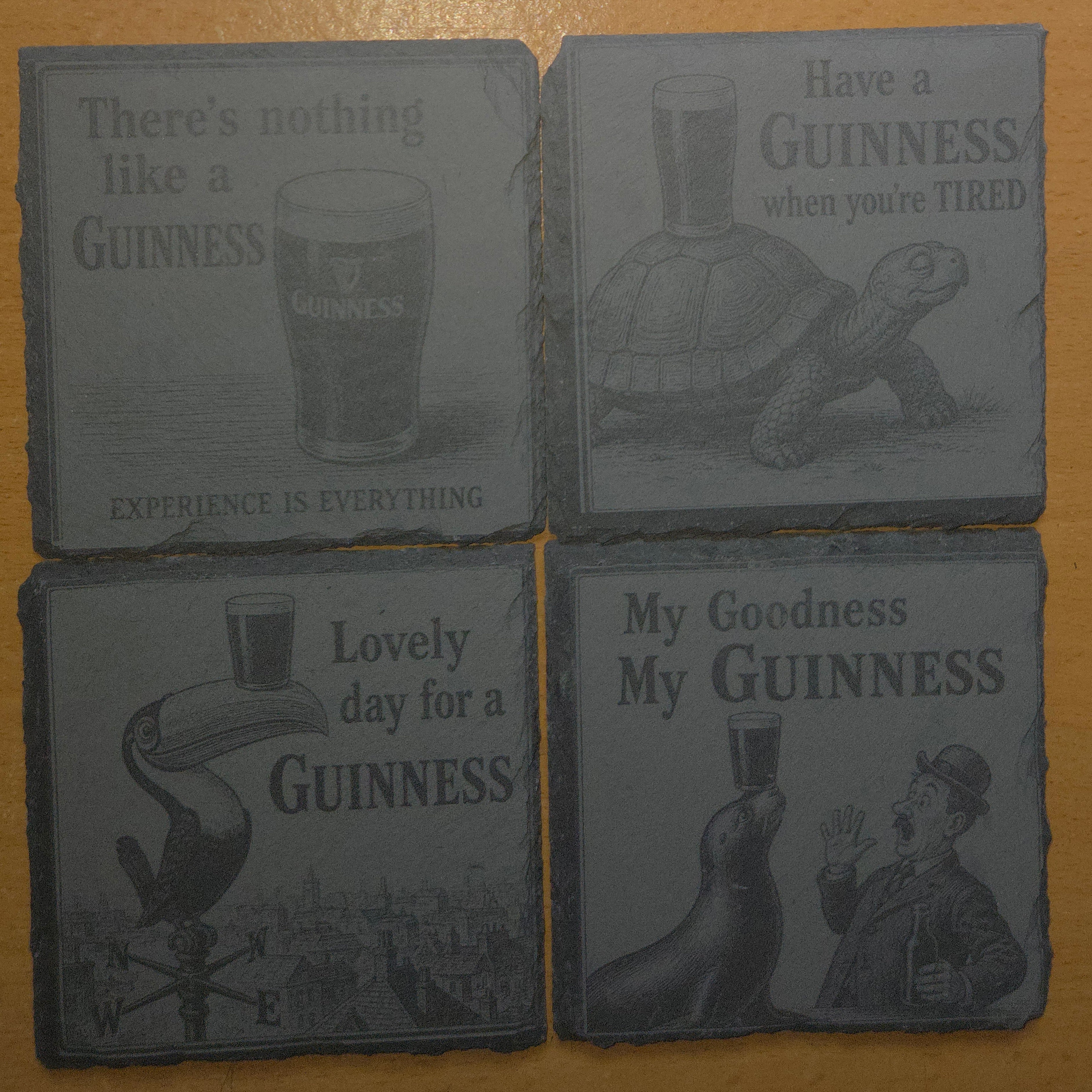 Vintage Guinness Slate Coaster Set