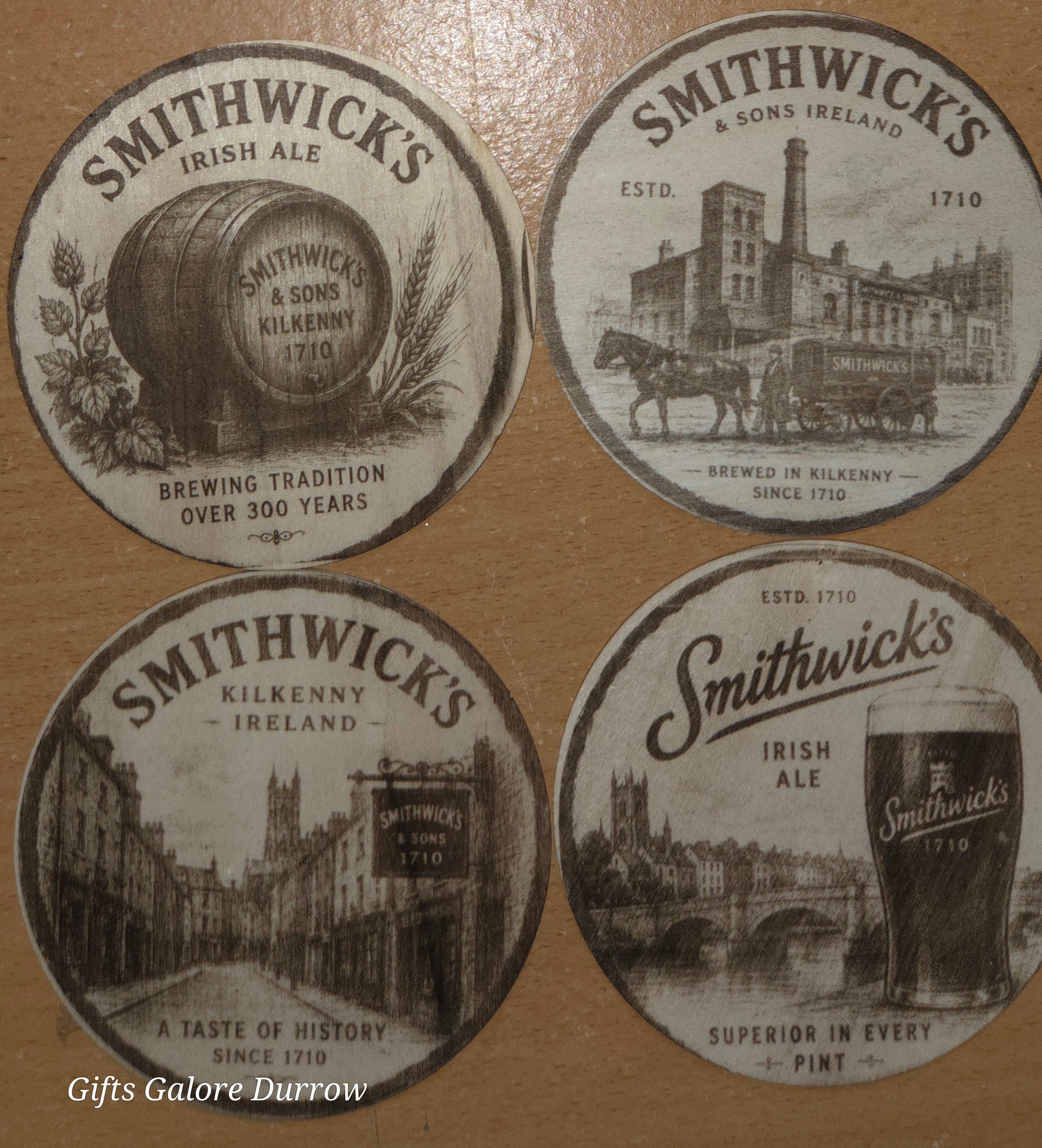 Smithwick's Heritage Wooden Coaster Set