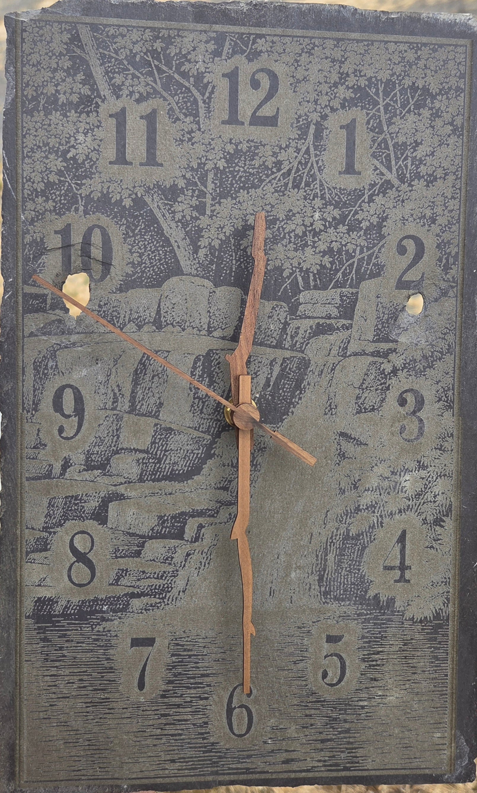 Handmade Waterfall Slate Clock