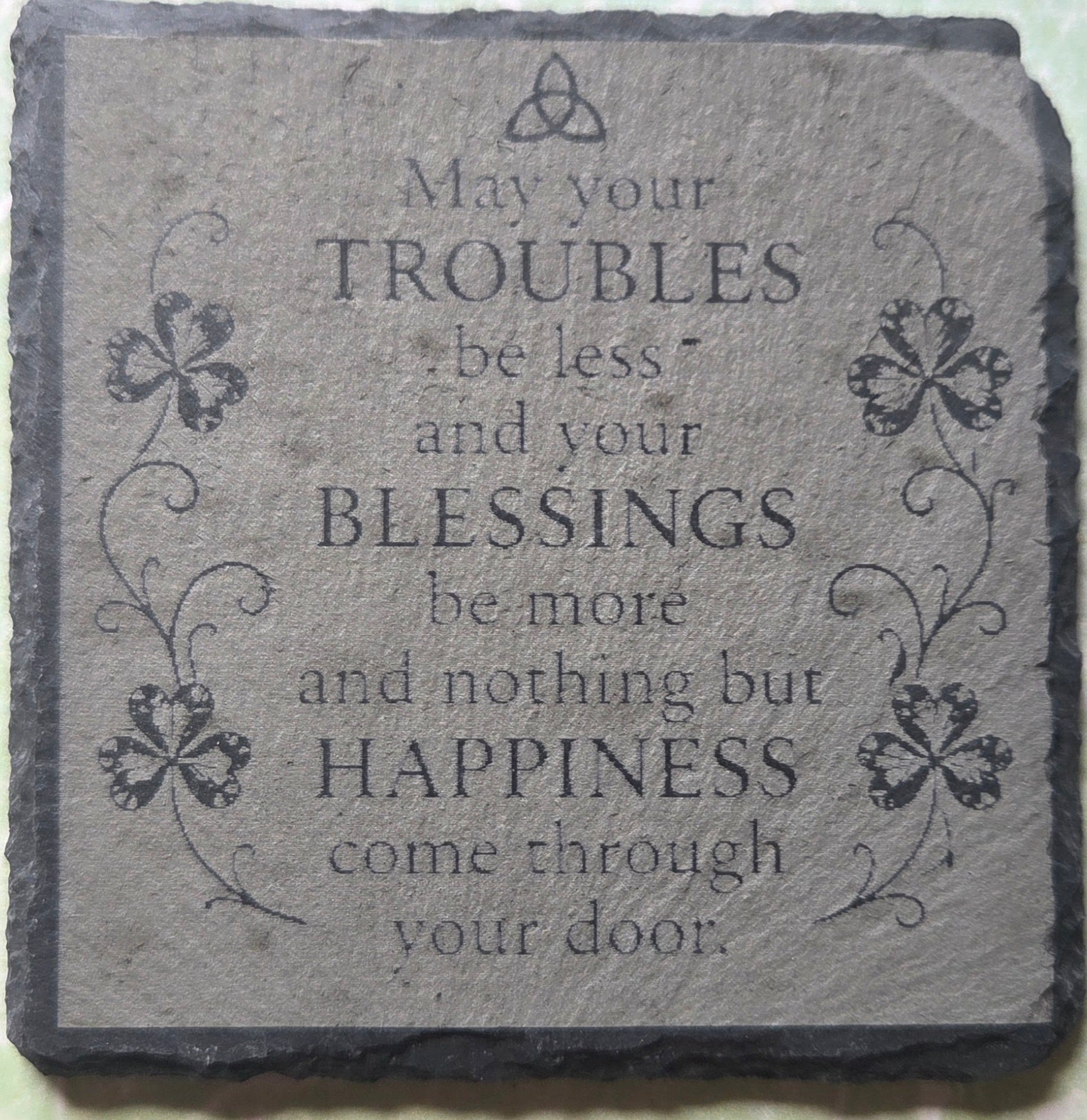 Irish Blessings – Natural Slate Coaster