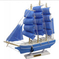 Blue L.E.D Wooden Sail Boat